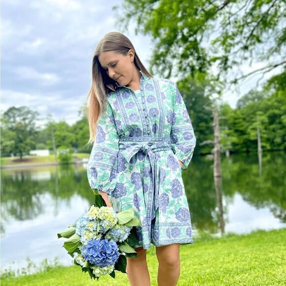 Sue Sartor XL Flounce Shorty - Blue Hydrangea- New - Picture 7 of 11